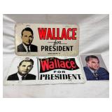 Metal ï¿½Wallace for Presidentï¿½ Tags with Photograph