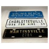 Three Virginia License Plates: 1958, 1973, and 199