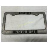 Metal License Plate Frame with Pinehurst 1895 Insc