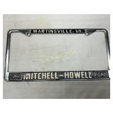 Vintage Metal License Plate Frame, Mitchell-Howell