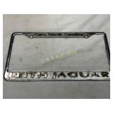 Chrome Metal License Plate Frame with ï¿½Leith Jagua