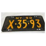Repainted 1950 New York License Plate ï¿½X-35-93ï¿½