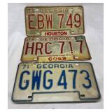 Three Georgia License Plates: Two 1976 and One 197