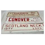 Three 1977 North Carolina City License Tags: Maide