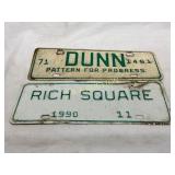 North Carolina City Tags from 1971 and 1990