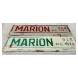 Marion, NC License Plates from 1974 and 1975