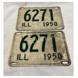 Matching Illinois 1950 License Plates