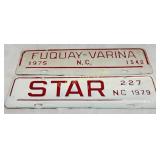 Two North Carolina City License Tags, Dated 1975 a