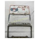 Three License Plate Frames and Bicentennial Commem