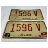 Matching Set of Embossed Ohio License Plates, 1970
