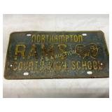 Metal Embossed Northampton County High School Rams