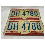 1976 Illinois Matching License Plates, BH 4788, Bi