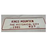 Metal Kings Mountain 1981 Commemorative License Pl