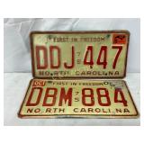 Two North Carolina License Plates, Dated 1979 and