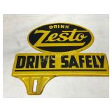 Zesto Metal License Plate Topper with ï¿½Drive Safel