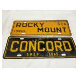 1965 Concord and 1966 Rocky Mount Embossed City Li