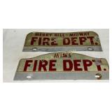 Two Early Fire Department Tags from Merry Hill-Mid