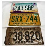 Three License Plates from Arizona and Kentucky