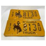 Wyoming Truck License Plates Dated 1983