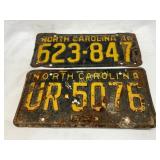 North Carolina License Plates, 1948 and 1965