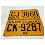 1966 and 1964 North Carolina License Plates, CJ-36