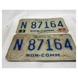 Matching Ohio Non-Commercial License Plates, N 871