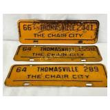 Three Thomasville ï¿½The Chair Cityï¿½ Metal City Tags