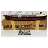 Texaco Motorized Toy Tanker Ship with Original Box