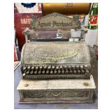 National Cash Register with Ornate Brass Detailing
