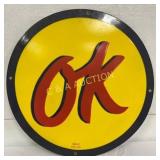 Single-Sided Porcelain OK Chevrolet' Sign,