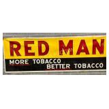 Red Man Tobacco Adv Banner, 106in x 36in