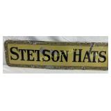 30×8 Porcelain Stetson Hats Advertising Sign