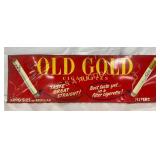 Old Gold Cigarettes Metal Advertising Sign, 25×8 I