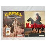Embossed Metal Camel and Marlboro Advertising Sign
