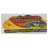 Pontiac Dealer Cardboard Advertising Sign Featurin
