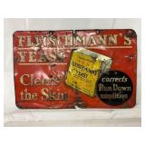 1932 Fleischmann's Yeast Tin Sign embossed