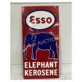 Esso Porcelain Single-Sided Sign Featuring Elephan