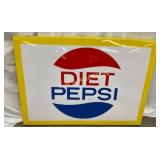 1968 Metal Embossed Diet Pepsi Advertising Sign, 4