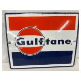 Porcelain Gulftane Sign, 11 x 9 Inches