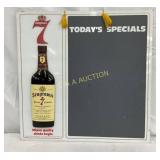 17 1/2-Inch Metal Seagram's Menu Board Sign Featur