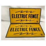 Two 8×4 Metal Electric Fence Warning Signs