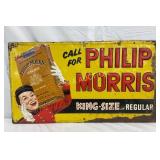 Embossed Metal Philip Morris Advertising Sign by S