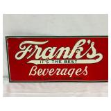 Embossed Metal Advertising Sign for Frank's
