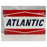 13×7 1/2 Porcelain Atlantic Pump Plate Sign