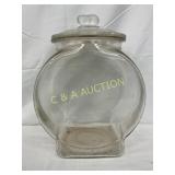 9 1/2 x 13 Inch Embossed Glass Planters Peanuts Ja