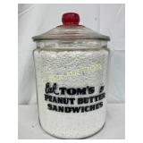 Glass Tom's Peanut Butter Sandwiches Jar with Lid,