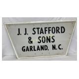 Metal Sign for J.J. Stafford & Sons, Garland, N.C.