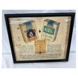 Framed 1930s Raleigh and Kool Cigarette Advertisem