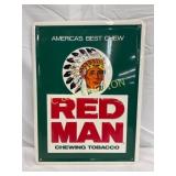 12×16 Embossed Metal Self-Framed Red Man' Tobacco
