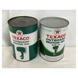 Texaco Outboard Motor Oil Quart Cans With Graphics